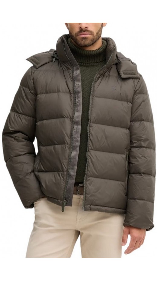 CALVIN KLEIN JEANS LS NYLN ZP OFF HD DW ΜΠΟΥΦΑΝ ΑΝΔΡΙΚΟ KHAKI