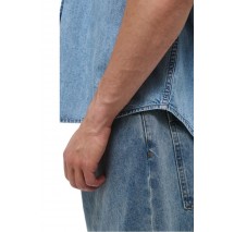 GUESS JEANS REGULAR SS DENIM ΠΟΥΚΑΜΙΣΟ ΑΝΔΡΙΚΟ LIGHT DENIM