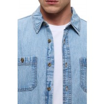 GUESS JEANS REGULAR SS DENIM ΠΟΥΚΑΜΙΣΟ ΑΝΔΡΙΚΟ LIGHT DENIM