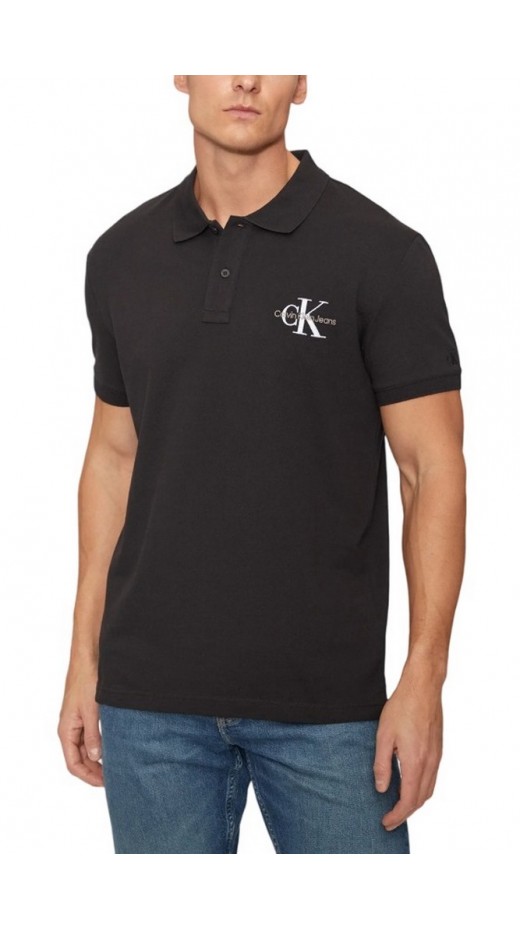 CALVIN KLEIN JEANS MONOLOGO POLO T-SHIRT ΜΠΛΟΥΖΑ ΑΝΔΡΙΚΗ BLACK