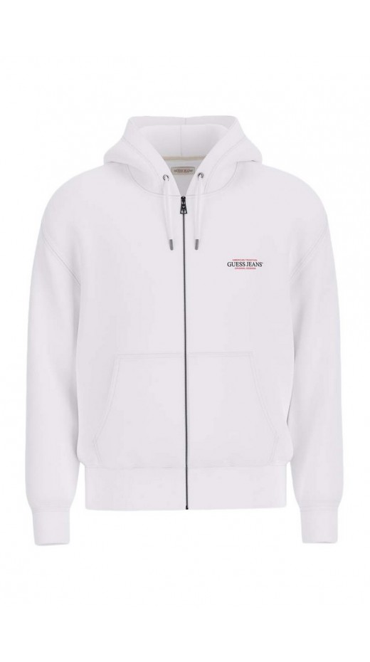 GUESS JEANS ZIP HOOD REG AM TRAD SWEAT ΖΑΚΕΤΑ ΦΟΥΤΕΡ ΑΝΔΡΙΚΗ WHITE