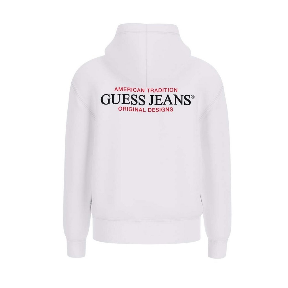 GUESS JEANS ZIP HOOD REG AM TRAD SWEAT ΖΑΚΕΤΑ ΦΟΥΤΕΡ ΑΝΔΡΙΚΗ WHITE