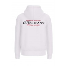 GUESS JEANS ZIP HOOD REG AM TRAD SWEAT ΖΑΚΕΤΑ ΦΟΥΤΕΡ ΑΝΔΡΙΚΗ WHITE
