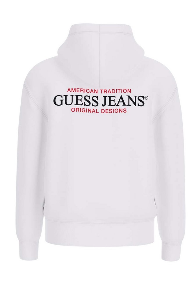 GUESS JEANS ZIP HOOD REG AM TRAD SWEAT ΖΑΚΕΤΑ ΦΟΥΤΕΡ ΑΝΔΡΙΚΗ WHITE