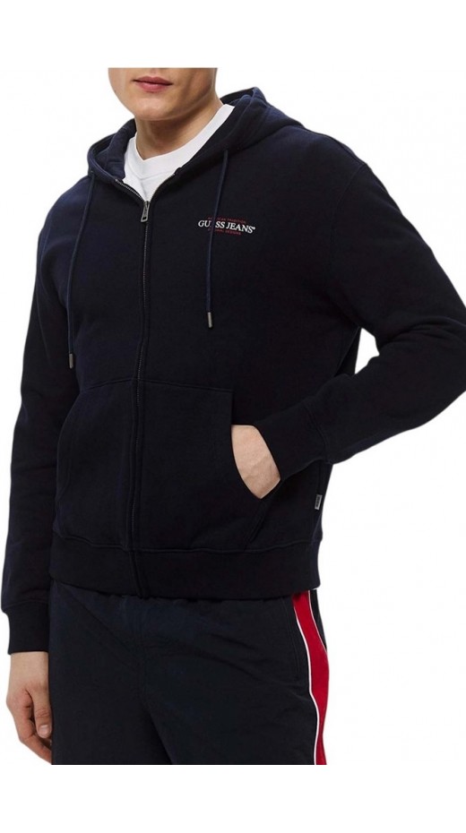 GUESS JEANS ZIP HOOD REG AM TRAD SWEAT ΖΑΚΕΤΑ ΦΟΥΤΕΡ ΑΝΔΡΙΚΗ DARK NAVY