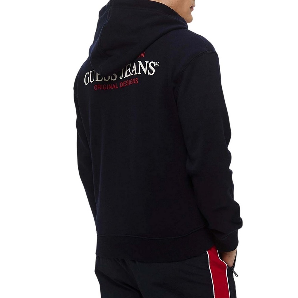 GUESS JEANS ZIP HOOD REG AM TRAD SWEAT ΖΑΚΕΤΑ ΦΟΥΤΕΡ ΑΝΔΡΙΚΗ DARK NAVY
