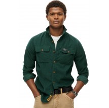 SUPERDRY D2 OVIN CORDUROY WORKWEAR SHIRT ΠΟΥΚΑΜΙΣΟ ΑΝΔΡΙΚΟ GREEN