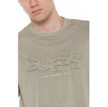 GUESS STACK TEE T-SHIRT ΜΠΛΟΥΖΑ ΑΝΔΡΙΚΗ KHAKI