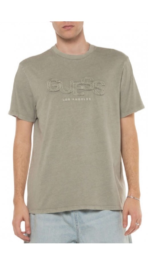 GUESS STACK TEE T-SHIRT ΜΠΛΟΥΖΑ ΑΝΔΡΙΚΗ KHAKI