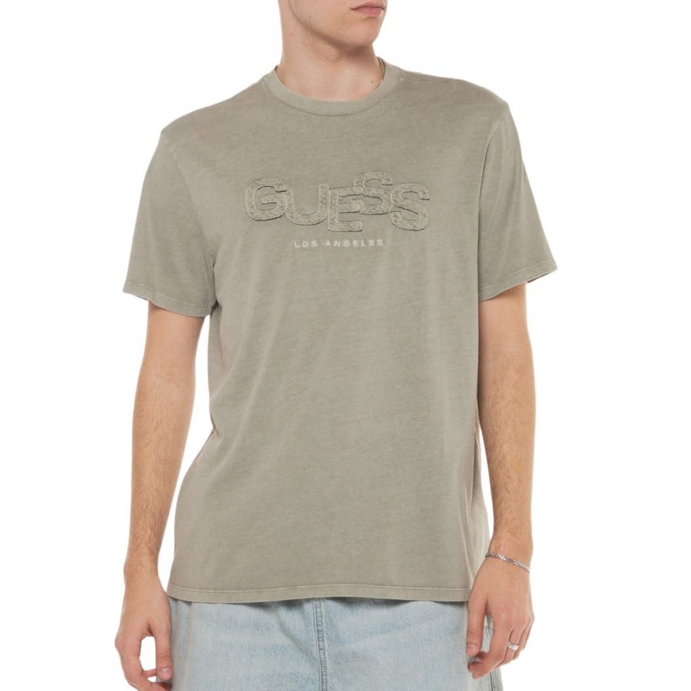 GUESS STACK TEE T-SHIRT ΜΠΛΟΥΖΑ ΑΝΔΡΙΚΗ KHAKI