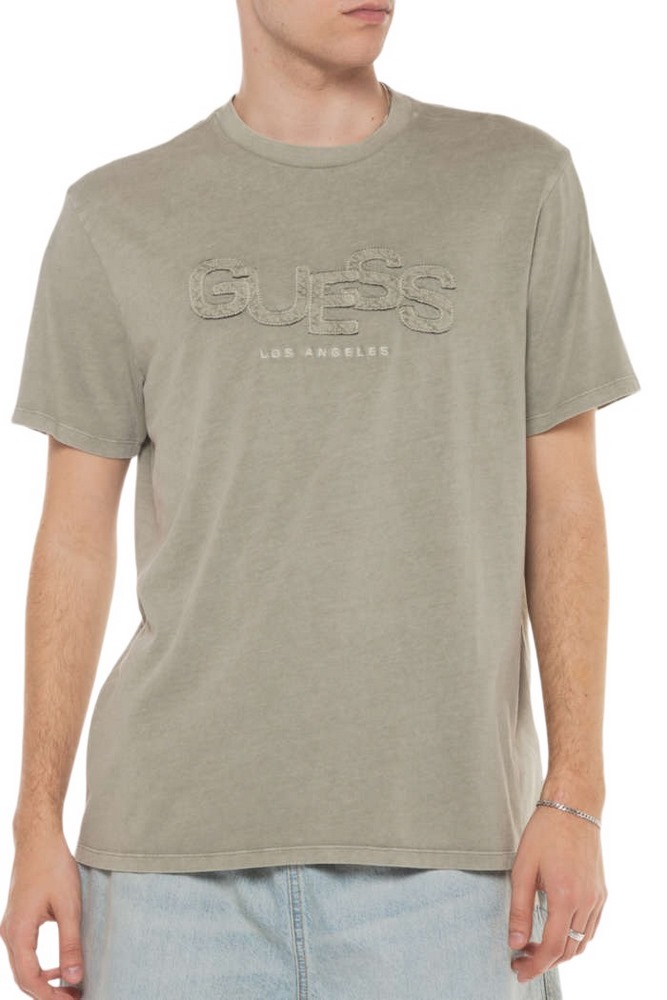 GUESS STACK TEE T-SHIRT ΜΠΛΟΥΖΑ ΑΝΔΡΙΚΗ KHAKI