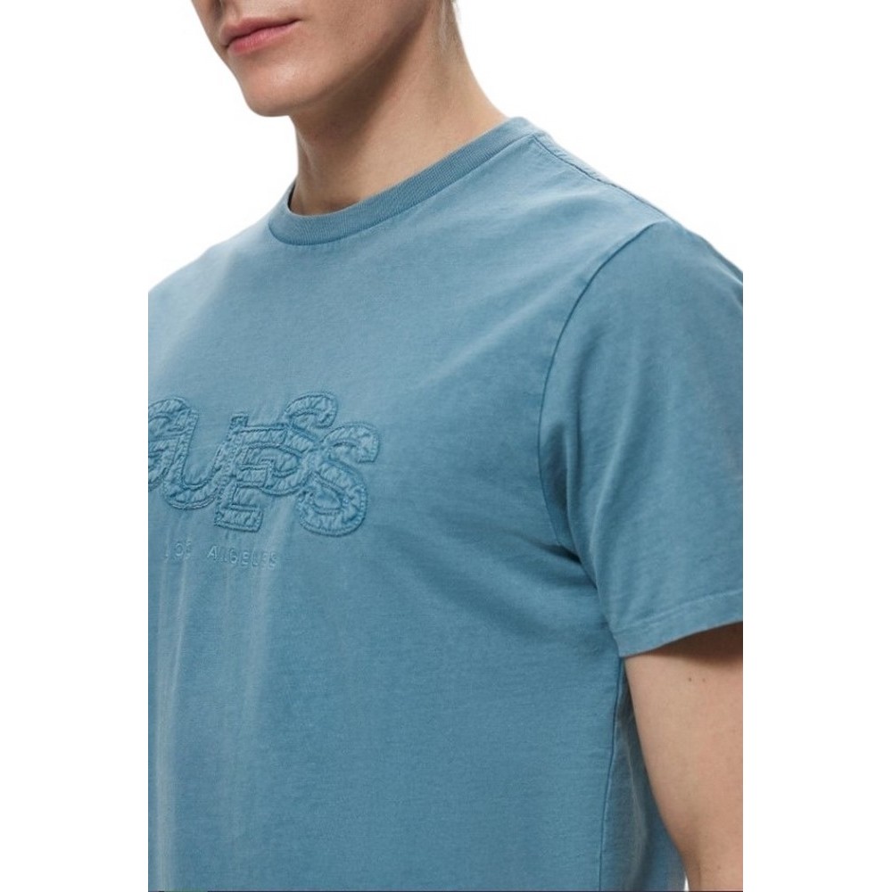 GUESS STACK TEE T-SHIRT ΜΠΛΟΥΖΑ ΑΝΔΡΙΚΗ PETROL