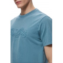 GUESS STACK TEE T-SHIRT ΜΠΛΟΥΖΑ ΑΝΔΡΙΚΗ PETROL