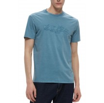 GUESS STACK TEE T-SHIRT ΜΠΛΟΥΖΑ ΑΝΔΡΙΚΗ PETROL