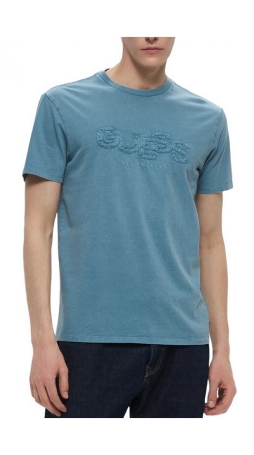 GUESS STACK TEE T-SHIRT ΜΠΛΟΥΖΑ ΑΝΔΡΙΚΗ PETROL