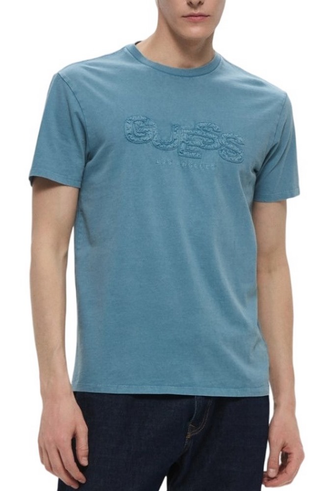 GUESS STACK TEE T-SHIRT ΜΠΛΟΥΖΑ ΑΝΔΡΙΚΗ PETROL