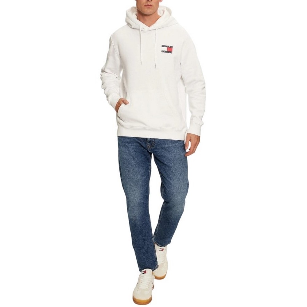TOMMY JEANS REG ESSENTIAL FLAG HOOD EXT ΦΟΥΤΕΡ ΜΠΛΟΥΖΑ ΑΝΔΡΙΚΗ WHITE