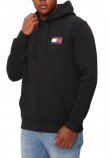 TOMMY JEANS REG ESSENTIAL FLAG HOOD EXT ΦΟΥΤΕΡ ΜΠΛΟΥΖΑ ΑΝΔΡΙΚΗ BLACK