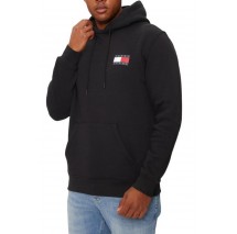 TOMMY JEANS REG ESSENTIAL FLAG HOOD EXT ΦΟΥΤΕΡ ΜΠΛΟΥΖΑ ΑΝΔΡΙΚΗ BLACK