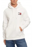 TOMMY JEANS REG ESSENTIAL FLAG HOOD EXT ΦΟΥΤΕΡ ΜΠΛΟΥΖΑ ΑΝΔΡΙΚΗ WHITE
