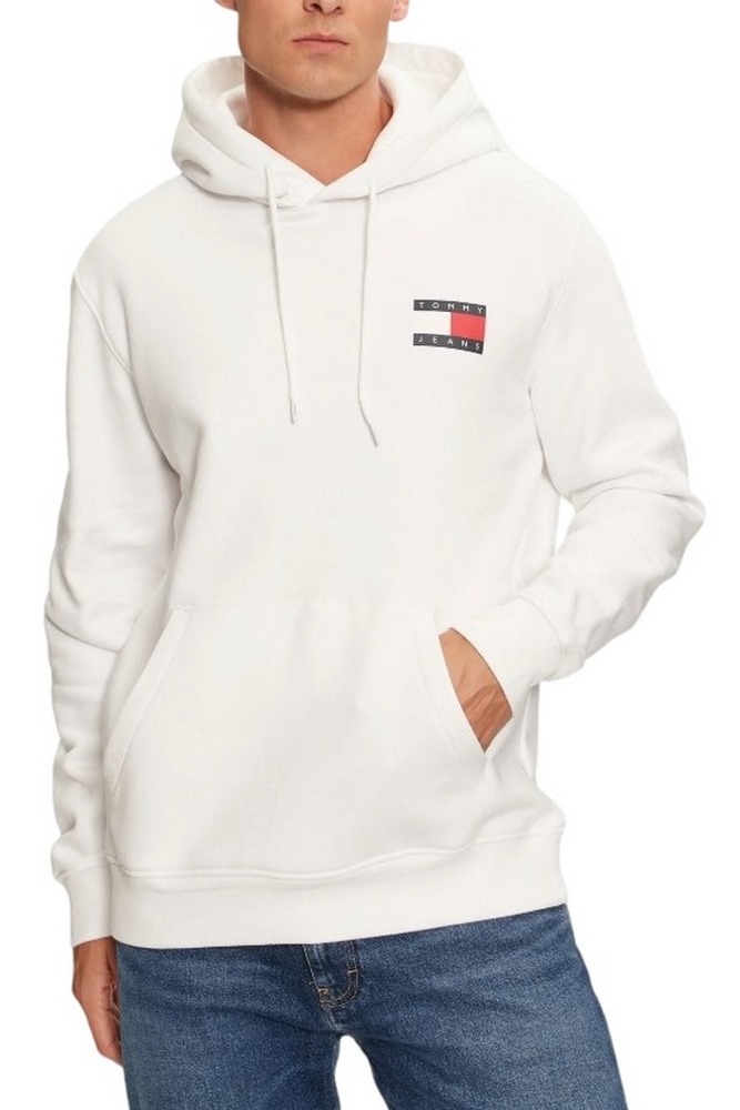 TOMMY JEANS REG ESSENTIAL FLAG HOOD EXT ΦΟΥΤΕΡ ΜΠΛΟΥΖΑ ΑΝΔΡΙΚΗ WHITE