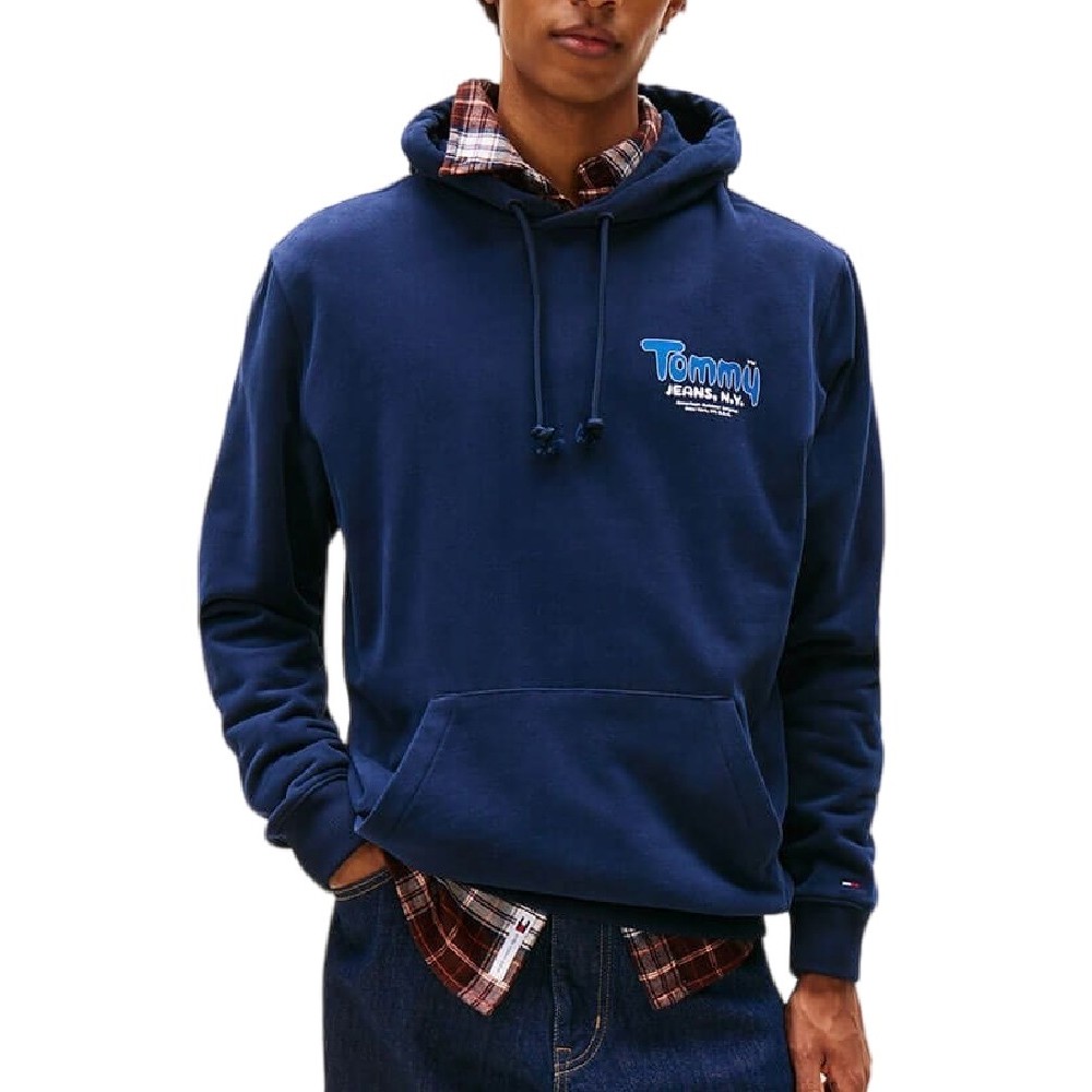 TOMMY JEANS REG FONT PLAY HOODIE EXT ΦΟΥΤΕΡ ΜΠΛΟΥΖΑ ΑΝΔΡΙΚΗ DARK NAVY