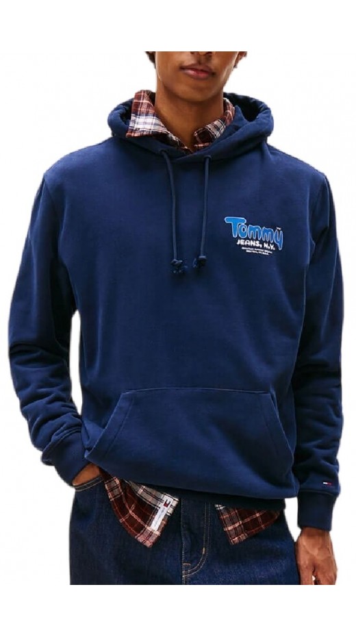 TOMMY JEANS REG FONT PLAY HOODIE EXT ΦΟΥΤΕΡ ΜΠΛΟΥΖΑ ΑΝΔΡΙΚΗ DARK NAVY
