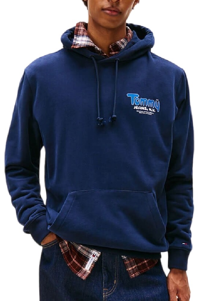 TOMMY JEANS REG FONT PLAY HOODIE EXT ΦΟΥΤΕΡ ΜΠΛΟΥΖΑ ΑΝΔΡΙΚΗ DARK NAVY