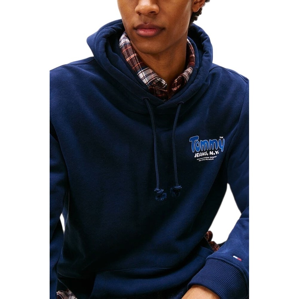 TOMMY JEANS REG FONT PLAY HOODIE EXT ΦΟΥΤΕΡ ΜΠΛΟΥΖΑ ΑΝΔΡΙΚΗ DARK NAVY