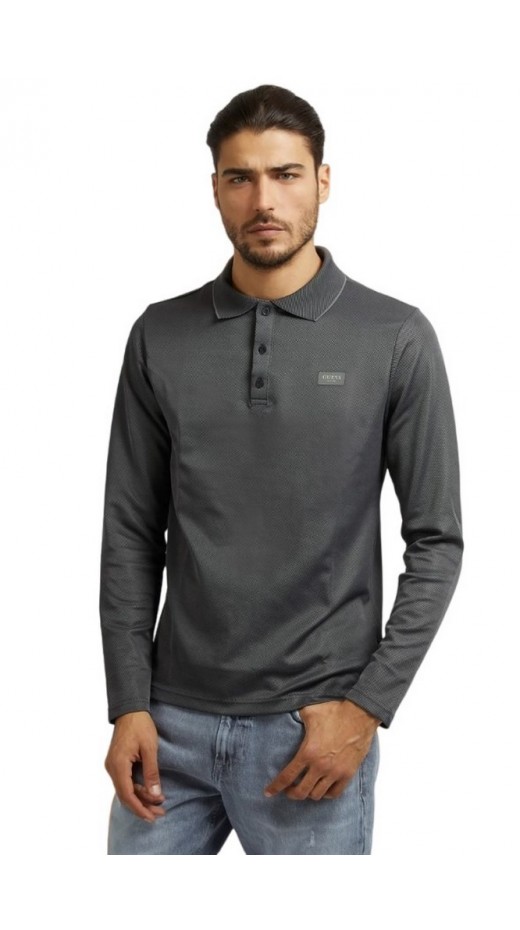 ΜΠΛΟΥΖΑ VEIT LS POLO ΑΝΔΡΙΚΗ GUESS GREY