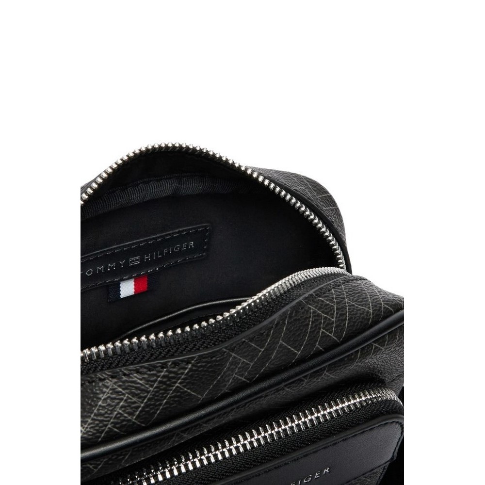 TOMMY HILFIGER FLAG MONOGRAM MINI REPORTER ΤΣΑΝΤΑ ΑΝΔΡΙΚΗ BLACK
