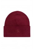 CALVIN KLEIN FINE RIB BEANIE ΣΚΟΥΦΟΣ ΑΝΔΡΙΚΟΣ BORDEAUX
