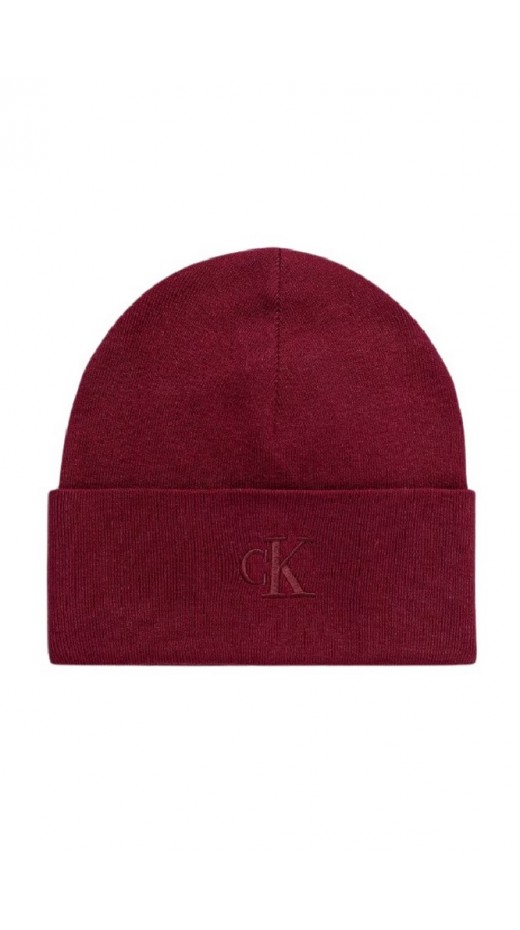 CALVIN KLEIN FINE RIB BEANIE ΣΚΟΥΦΟΣ ΑΝΔΡΙΚΟΣ BORDEAUX
