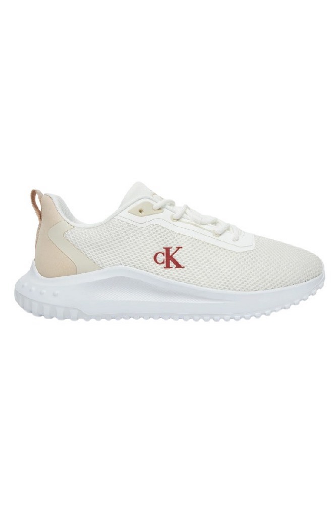 CALVIN KLEIN JEANS EVA RUNNER L-UP MIX MESH LOGO ΠΑΠΟΥΤΣΙ ΓΥΝΑΙΚΕΙΟ WHITE