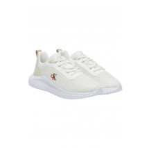 CALVIN KLEIN JEANS EVA RUNNER L-UP MIX MESH LOGO ΠΑΠΟΥΤΣΙ ΓΥΝΑΙΚΕΙΟ WHITE