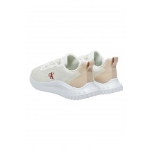 CALVIN KLEIN JEANS EVA RUNNER L-UP MIX MESH LOGO ΠΑΠΟΥΤΣΙ ΓΥΝΑΙΚΕΙΟ WHITE
