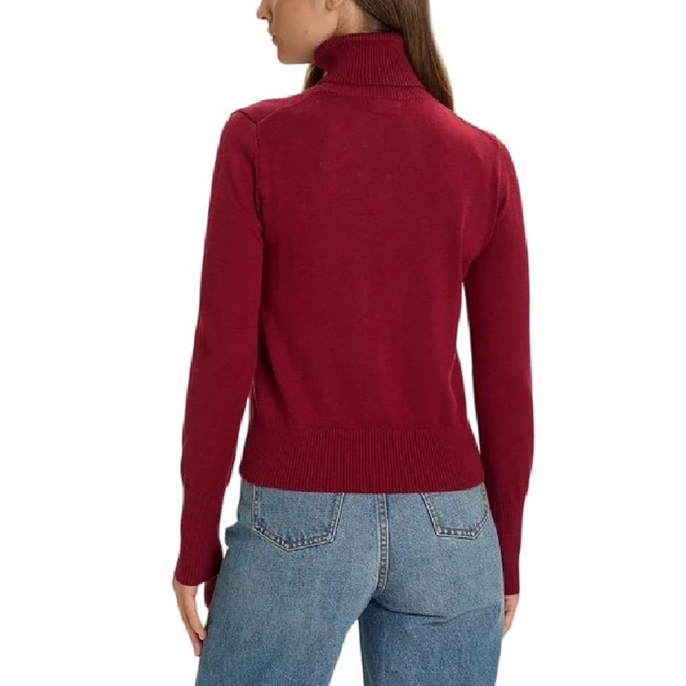 GUESS JEANS EMB SWTR ΜΠΛΟΥΖΑ ΠΛΕΚΤΗ  ΓΥΝΑΙΚΕΙΑ BORDEAUX