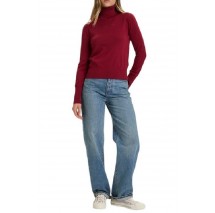 GUESS JEANS EMB SWTR ΜΠΛΟΥΖΑ ΠΛΕΚΤΗ  ΓΥΝΑΙΚΕΙΑ BORDEAUX