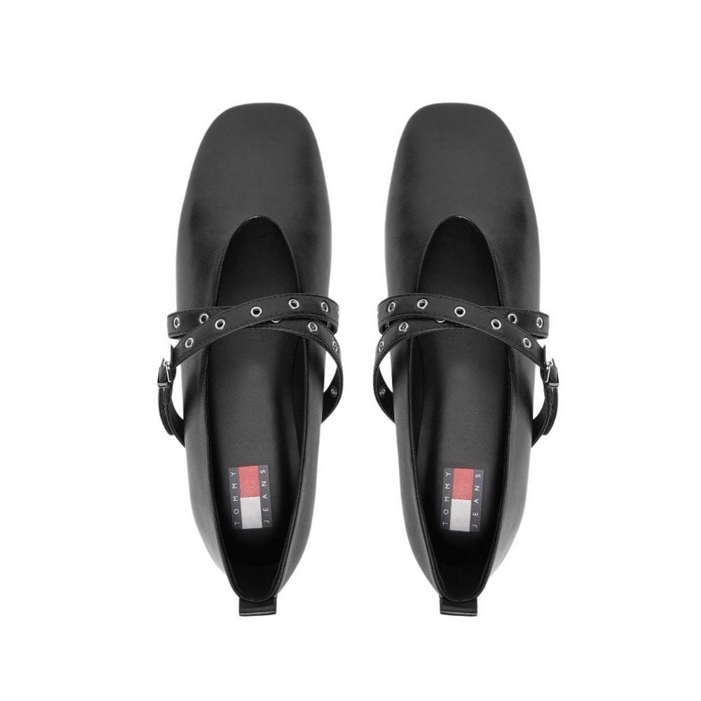 TOMMY JEANS LEATHER MARYJANE BALLERINA ΠΟΥΠΟΥΤΣΙ ΓΥΝΑΙΚΕΙΟ BLACK