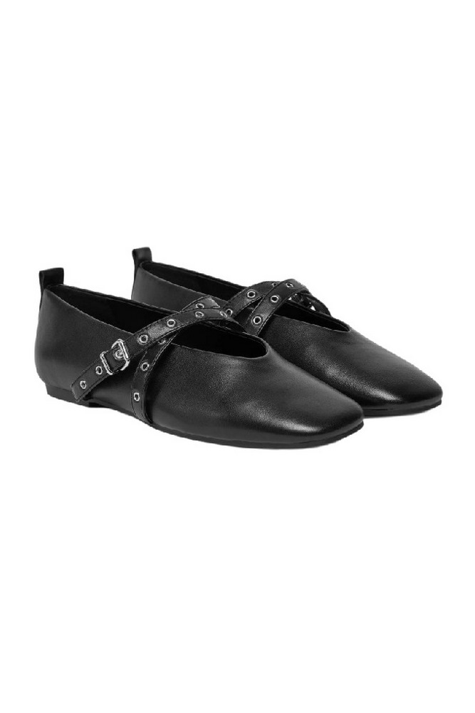 TOMMY JEANS LEATHER MARYJANE BALLERINA ΠΟΥΠΟΥΤΣΙ ΓΥΝΑΙΚΕΙΟ BLACK