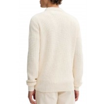 GUESS JEANS HALF ZIP COLLAR SWTR ΠΛΕΚΤΗ ΜΠΛΟΥΖΑ ΑΝΔΡΙΚΗ OFF WHITE