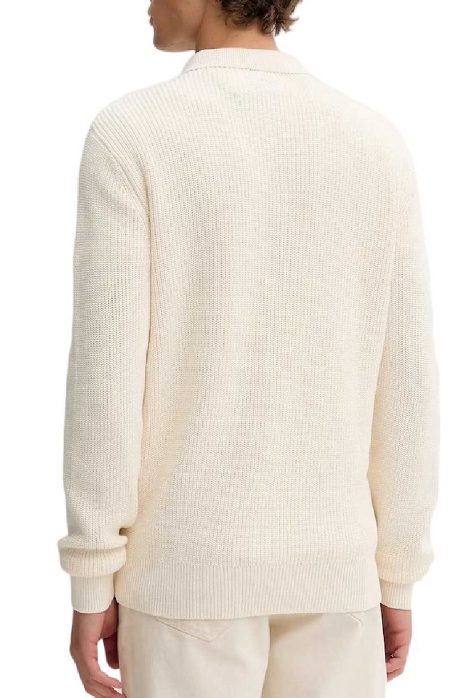 GUESS JEANS HALF ZIP COLLAR SWTR ΠΛΕΚΤΗ ΜΠΛΟΥΖΑ ΑΝΔΡΙΚΗ OFF WHITE