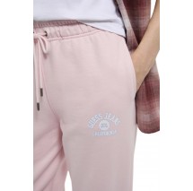 GUESS JEANS PANTS ICONIC FLEECE ΠΑΝΤΕΛΟΝΙ ΦΟΡΜΑ ΓΥΝΑΙΚΕΙΟ PINK