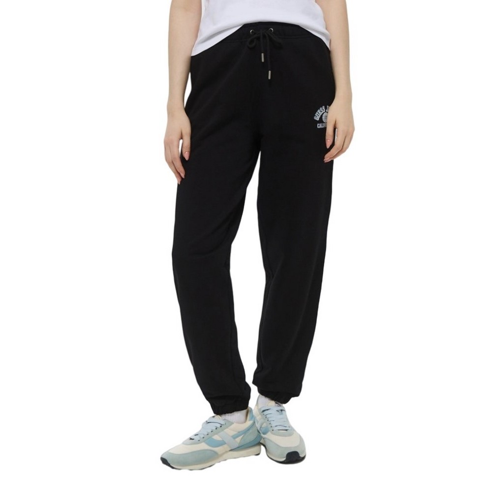 GUESS JEANS PANTS ICONIC FLEECE ΠΑΝΤΕΛΟΝΙ ΦΟΡΜΑ ΓΥΝΑΙΚΕΙΟ BLACK