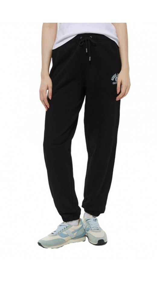GUESS JEANS PANTS ICONIC FLEECE ΠΑΝΤΕΛΟΝΙ ΦΟΡΜΑ ΓΥΝΑΙΚΕΙΟ BLACK