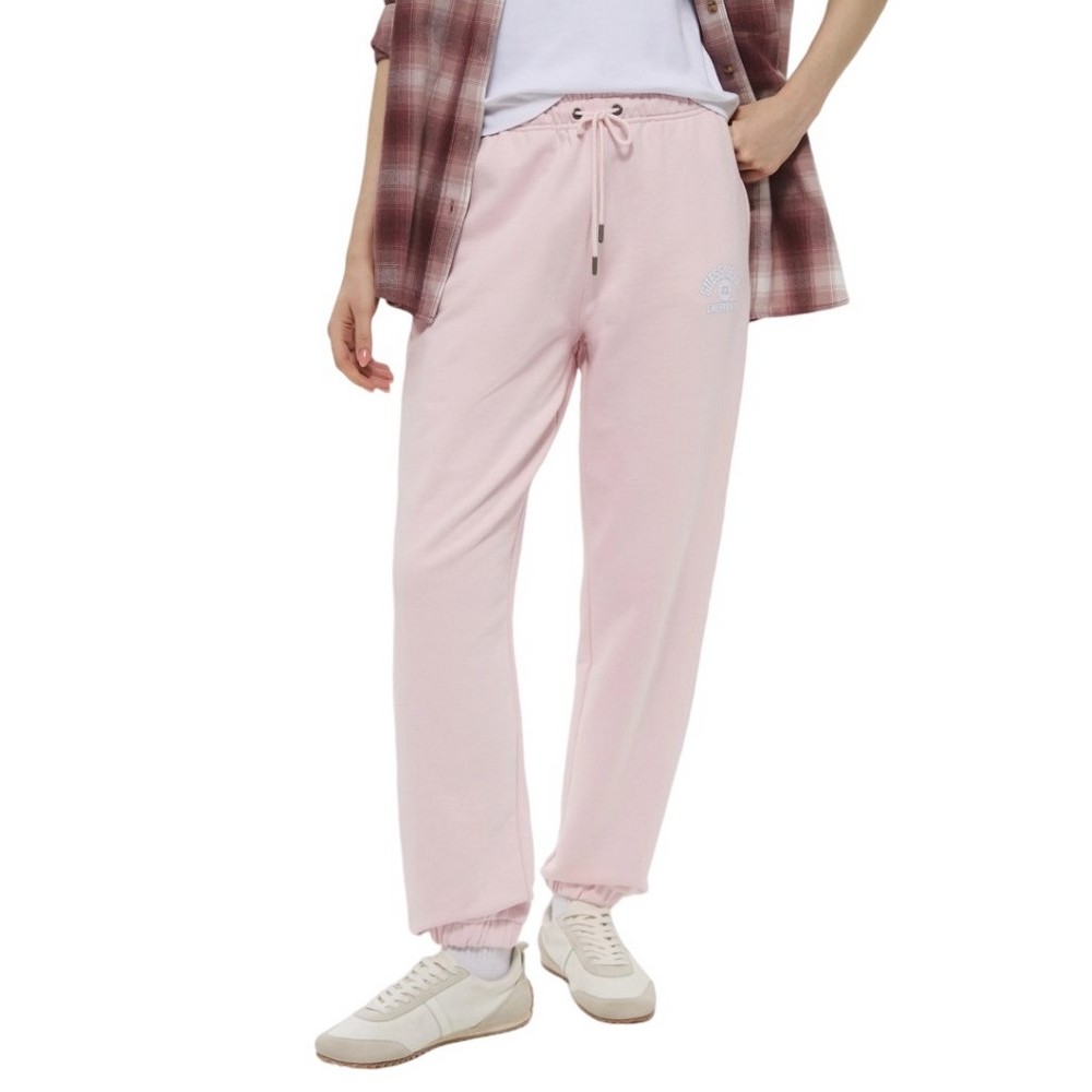 GUESS JEANS PANTS ICONIC FLEECE ΠΑΝΤΕΛΟΝΙ ΦΟΡΜΑ ΓΥΝΑΙΚΕΙΟ PINK