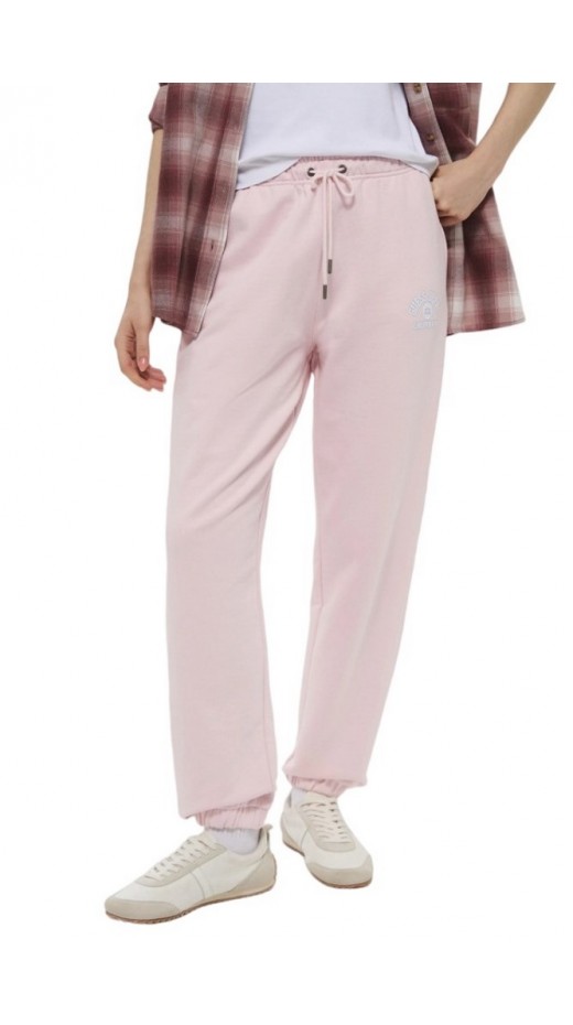GUESS JEANS PANTS ICONIC FLEECE ΠΑΝΤΕΛΟΝΙ ΦΟΡΜΑ ΓΥΝΑΙΚΕΙΟ PINK