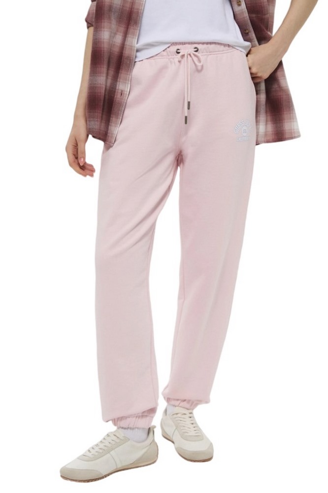 GUESS JEANS PANTS ICONIC FLEECE ΠΑΝΤΕΛΟΝΙ ΦΟΡΜΑ ΓΥΝΑΙΚΕΙΟ PINK