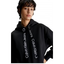 CALVIN KLEIN JEANS LOGO DRAWCORD HOODIE ΦΟΥΤΕΡ ΓΥΝΑΙΚΕΙΟ BLACK