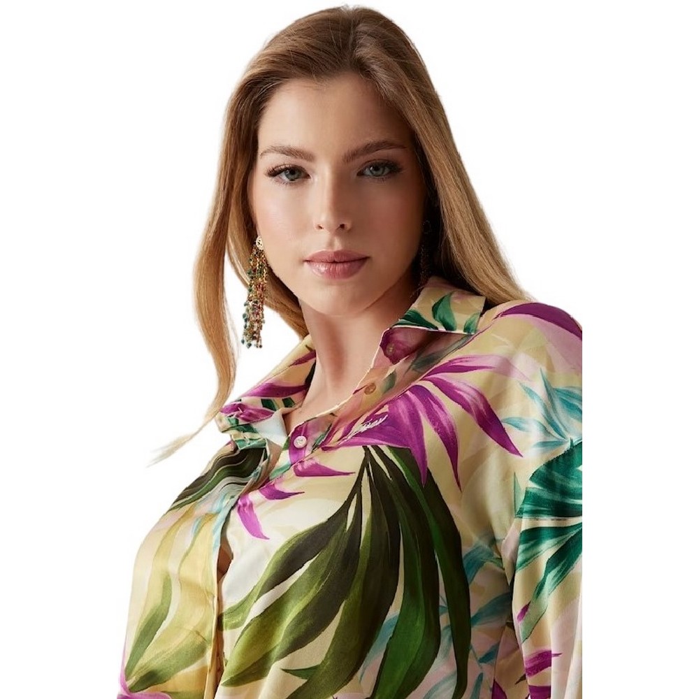 GUESS NEW LS BOWED JUN SHIRT ΠΟΥΚΑΜΙΣΟ ΓΥΝΑΙΚΕΙΟ MULTI